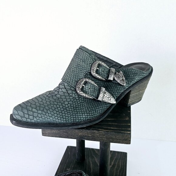 Matisse Bloke Double Buckle Slip-on Suede Croc Mule with Block Heel, 8.5M - Picture 4 of 11